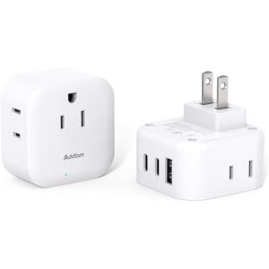 image2 Pack European Travel Plug Adapter US to Europe Plug Adapter with 3 Outlets 3 USB Charging Ports2 USB C Type C Adapter Travel Essentials to Most Europe EU Spain Italy France Germany IcelandType A  Japan USA China