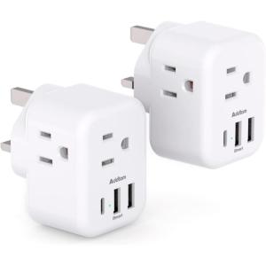 imageAddtam Italy Travel Power Adapter 3 Prong Grounded Plug with 3 USB Charging Ports1 USB C Ports Type L Outlet Adaptor Charger for USA to Italy Uruguay Chile ItalianType G UK Ireland  2 Pack