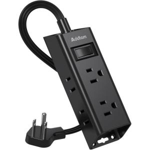 imageCruise Essentials  Flat Plug Power Strip Addtam 5 ft Ultra Flat Extension Cord with 6 Outlets Extender No Surge Protector for Cruise Ship Travel Dorm Home Office ETL ListedBlack