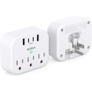 imageCruise Ship Essentials  Cruise Approved Power Strip Non Surge Protector Travel Plug Adapter with 3 Outlets 4 USB 2 USBC Foldable Outlet Extender for Travel Cruise Must Have15W