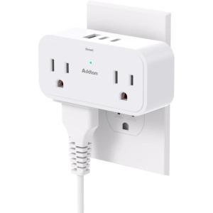 imageCruise Ship Essentials Travel Power Strip  No Surge Protector Cruise Approved Outlet Extender Multi Plug Outlet with 4 AC Outlets 3 USB 2 USB C 3 Sides Plug Adapter for Travel Cruise EssentialsWhite