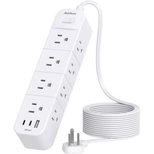 imageSurge Protector Power Strip 15 ft Cord Flat Plug Extension Cord with 12 Outlets 3 USB Ports2 USB C Long Cord Power Strips with Surge Protection 15ft for Home Office Dorm Room Essentials15 FT