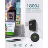 image:imageAddtam 5Outlet Extender Surge Protector Multi Plug Wall Outlet with 4 USB Wall Charger2 USB C Outlet Splitter Power Strip for Home Office Dorm Room Essentials Plug Extension Outlet 1800J Black2C2A No PD