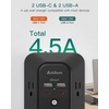 image:imageAddtam 5Outlet Extender Surge Protector Multi Plug Wall Outlet with 4 USB Wall Charger2 USB C Outlet Splitter Power Strip for Home Office Dorm Room Essentials Plug Extension Outlet 1800J Black2C2A No PD