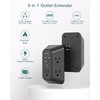 image:imageAddtam 5Outlet Extender Surge Protector Multi Plug Wall Outlet with 4 USB Wall Charger2 USB C Outlet Splitter Power Strip for Home Office Dorm Room Essentials Plug Extension Outlet 1800J Black1C3A 2 Pack