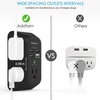 image:imageAddtam 5Outlet Extender Surge Protector Multi Plug Wall Outlet with 4 USB Wall Charger2 USB C Outlet Splitter Power Strip for Home Office Dorm Room Essentials Plug Extension Outlet 1800J Black1C3A No PD