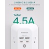 image:imageAddtam 5Outlet Extender Surge Protector Multi Plug Wall Outlet with 4 USB Wall ChargerPD 30W Outlet Splitter Power Strip for Home Office Dorm Room Essentials Plug Extension Outlet 1800J2c2a