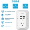 image:imageAddtam 5Outlet Extender Surge Protector Multi Plug Wall Outlet with 4 USB Wall ChargerPD 30W Outlet Splitter Power Strip for Home Office Dorm Room Essentials Plug Extension Outlet 1800J1c3a