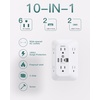 image:imageAddtam 6Outlet Extender Surge Protector Multi Plug Wall Outlet with 4 USB Wall Charger2 USB C Ports Plug Extension Outlet with 1800J Outlet Splitter Power Strip for Home Office BlackWhite