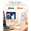 image:imageAddtam 6Outlet Extender Surge Protector Multi Plug Wall Outlet with 4 USB Wall Charger2 USB C Ports Plug Extension Outlet with 1800J Outlet Splitter Power Strip for Home Office BlackWhite 2PCS