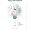 image:imageAddtam 6Outlet Extender Surge Protector Multi Plug Wall Outlet with 4 USB Wall Charger2 USB C Ports Plug Extension Outlet with 1800J Outlet Splitter Power Strip for Home Office BlackWhite 2PCS