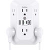 image:imageAddtam 6Outlet Extender Surge Protector Multi Plug Wall Outlet with 4 USB Wall Charger2 USB C Ports Plug Extension Outlet with 1800J Outlet Splitter Power Strip for Home Office BlackWhite