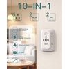 image:imageAddtam 6Outlet Extender Surge Protector Multi Plug Wall Outlet with 4 USB Wall Charger2 USB C Ports Plug Extension Outlet with 1800J Outlet Splitter Power Strip for Home Office BlackWhite