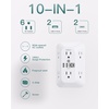 image:imageAddtam 6Outlet Extender Surge Protector Multi Plug Wall Outlet with 4 USB Wall Charger2 USB C Ports Plug Extension Outlet with 1800J Outlet Splitter Power Strip for Home Office BlackWhite