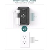 image:imageAddtam 6Outlet Extender Surge Protector Multi Plug Wall Outlet with 4 USB Wall Charger2 USB C Ports Plug Extension Outlet with 1800J Outlet Splitter Power Strip for Home Office BlackBlack 2PCS