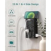 image:imageAddtam Multi Plug Wall Outlet Surge Protector Wall Mount with 12 Outlet Extender 4 Sides and 3 USB Ports 1 USBC Outlet Splitter Power Strip for Home Office Dorm Room Essentials BlackBlack