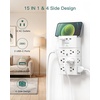 image:imageAddtam Multi Plug Wall Outlet Surge Protector Wall Mount with 12 Outlet Extender 4 Sides and 3 USB Ports 1 USBC Outlet Splitter Power Strip for Home Office Dorm Room Essentials BlackWhite