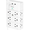 image:imageAddtam Multi Plug Wall Outlet Surge Protector Wall Mount with 12 Outlet Extender 4 Sides and 3 USB Ports 1 USBC Outlet Splitter Power Strip for Home Office Dorm Room Essentials BlackWhite