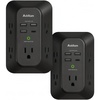 image:imageAddtam 5Outlet Extender Surge Protector Multi Plug Wall Outlet with 4 USB Wall Charger2 USB C Outlet Splitter Power Strip for Home Office Dorm Room Essentials Plug Extension Outlet 1800J Black1C3A 2 Pack