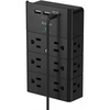 image:imageAddtam Multi Plug Wall Outlet Surge Protector Wall Mount with 12 Outlet Extender 4 Sides and 3 USB Ports 1 USBC Outlet Splitter Power Strip for Home Office Dorm Room Essentials BlackBlack