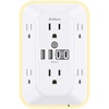 image:imageAddtam Surge Protector Outlet Extender 6 Outlet Splitter with Night Light and 4 USB Wall Charger2 USBC Ports Multi Plug Wall Outlet Power Strip for Home Office Dorm Room EssentialsWhite