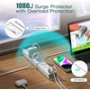 image:imageAddtam 15ft Power Strip Surge Protector 6 Outlets and 4 USB Ports 2 USB C 15 ft Long Extension Cord with Ultra Flat Plug Wall Mount Desktop Charging Station for Home Office Dorm RoomWhite  White