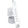 image:imageAddtam 15ft Power Strip Surge Protector 6 Outlets and 4 USB Ports 2 USB C 15 ft Long Extension Cord with Ultra Flat Plug Wall Mount Desktop Charging Station for Home Office Dorm RoomWhite  Grey