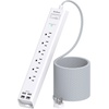 image:imageAddtam 15ft Power Strip Surge Protector 6 Outlets and 4 USB Ports 2 USB C 15 ft Long Extension Cord with Ultra Flat Plug Wall Mount Desktop Charging Station for Home Office Dorm RoomWhite  Grey