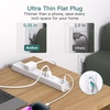 image:imageAddtam 15ft Power Strip Surge Protector 6 Outlets and 4 USB Ports 2 USB C 15 ft Long Extension Cord with Ultra Flat Plug Wall Mount Desktop Charging Station for Home Office Dorm RoomWhite  Grey