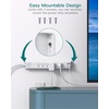 image:imageAddtam 15ft Power Strip Surge Protector 6 Outlets and 4 USB Ports 2 USB C 15 ft Long Extension Cord with Ultra Flat Plug Wall Mount Desktop Charging Station for Home Office Dorm RoomWhite  Grey