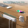 image:imageAddtam 15ft Power Strip Surge Protector 6 Outlets and 4 USB Ports 2 USB C 15 ft Long Extension Cord with Ultra Flat Plug Wall Mount Desktop Charging Station for Home Office Dorm RoomWhite  Grey