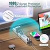 image:imageAddtam 15ft Power Strip Surge Protector 6 Outlets and 4 USB Ports 2 USB C 15 ft Long Extension Cord with Ultra Flat Plug Wall Mount Desktop Charging Station for Home Office Dorm RoomWhite  Grey