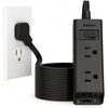 image:imageAddtam Flat Plug Power Strip with 6 Outlet Extender 1 FT Extension Cord Flat Wall Plug with Multiple Outlets No Surge Protector for Cruise Ship Travel Dorm Home Office Cruise Essentials WhiteBlack