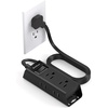 image:imageAddtam Flat Plug Power Strip with 6 Outlet Extender 1 FT Extension Cord Flat Wall Plug with Multiple Outlets No Surge Protector for Cruise Ship Travel Dorm Home Office Cruise Essentials WhiteBlack
