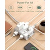image:imageAddtam Surge Protector Power Strip 8 Widely Outlets with 4 USB Ports 2 USB C 15ft Extension Cord with Multiple Outlets 3 Side Outlet Extender Flat Plug Wall Mount ETL WhiteWhite