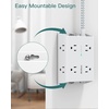 image:imageAddtam Surge Protector Power Strip 8 Widely Outlets with 4 USB Ports 2 USB C 15ft Extension Cord with Multiple Outlets 3 Side Outlet Extender Flat Plug Wall Mount ETL WhiteWhite