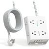 image:imageAddtam Surge Protector Power Strip 8 Widely Outlets with 4 USB Ports 2 USB C 15ft Extension Cord with Multiple Outlets 3 Side Outlet Extender Flat Plug Wall Mount ETL WhiteWhite