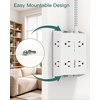 image:imageAddtam Surge Protector Power Strip 8 Widely Outlets with 4 USB Ports 2 USB C 15ft Extension Cord with Multiple Outlets 3 Side Outlet Extender Flat Plug Wall Mount ETL WhiteWhite