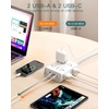 image:imageAddtam Surge Protector Power Strip 8 Widely Outlets with 4 USB Ports 2 USB C 15ft Extension Cord with Multiple Outlets 3 Side Outlet Extender Flat Plug Wall Mount ETL WhiteWhite