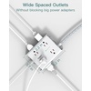 image:imageAddtam Surge Protector Power Strip 8 Widely Outlets with 4 USB Ports 2 USB C 15ft Extension Cord with Multiple Outlets 3 Side Outlet Extender Flat Plug Wall Mount ETL WhiteWhite