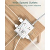 image:imageAddtam Surge Protector Power Strip 8 Widely Outlets with 4 USB Ports 2 USB C 15ft Extension Cord with Multiple Outlets 3 Side Outlet Extender Flat Plug Wall Mount ETL WhiteWhite