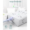 image:imageAddtam Surge Protector Power Strip 8 Widely Outlets with 4 USB Ports 2 USB C 15ft Extension Cord with Multiple Outlets 3 Side Outlet Extender Flat Plug Wall Mount ETL WhiteWhite
