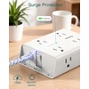 image:imageAddtam Surge Protector Power Strip 8 Widely Outlets with 4 USB Ports 2 USB C 15ft Extension Cord with Multiple Outlets 3 Side Outlet Extender Flat Plug Wall Mount ETL WhiteWhite