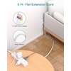 image:imageAddtam White Braided Power Strip Surge Protector with 12 Outlets Flat Plug 6FT Extension Cord 3Side Wide Spaced Outlet Extender Wall Mount Desk Charging Station for Home Office GarageWhite