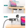 image:imageAddtam White Braided Power Strip Surge Protector with 12 Outlets Flat Plug 6FT Extension Cord 3Side Wide Spaced Outlet Extender Wall Mount Desk Charging Station for Home Office GarageBlack