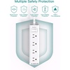 image:imageAddtam White Braided Power Strip Surge Protector with 12 Outlets Flat Plug 6FT Extension Cord 3Side Wide Spaced Outlet Extender Wall Mount Desk Charging Station for Home Office GarageWhite