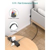 image:imageAddtam White Braided Power Strip Surge Protector with 12 Outlets Flat Plug 6FT Extension Cord 3Side Wide Spaced Outlet Extender Wall Mount Desk Charging Station for Home Office GarageBlack