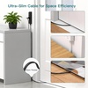 image:imageAddtam White Braided Power Strip Surge Protector with 12 Outlets Flat Plug 6FT Extension Cord 3Side Wide Spaced Outlet Extender Wall Mount Desk Charging Station for Home Office GarageBlack