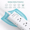 image:imageAddtam White Braided Power Strip Surge Protector with 12 Outlets Flat Plug 6FT Extension Cord 3Side Wide Spaced Outlet Extender Wall Mount Desk Charging Station for Home Office GarageWhite