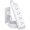 image:imageAddtam White Braided Power Strip Surge Protector with 12 Outlets Flat Plug 6FT Extension Cord 3Side Wide Spaced Outlet Extender Wall Mount Desk Charging Station for Home Office GarageWhite